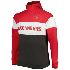 Tampa Bay Buccaneers New Era Big & Tall Current Colorblock Raglan Fleece Pullover Hoodie Heather Charcoal/Black | NFL