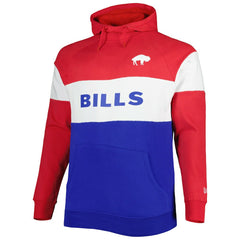 Buffalo Bills New Era Big & Tall Throwback Colorblock Fleece Raglan Pullover Hoodie Red/Royal | NFL