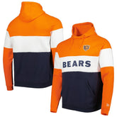 Chicago Bears New Era Colorblock Throwback Pullover Hoodie Navy/Orange | NFL