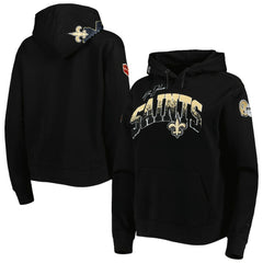 New Orleans Saints Pro Standard Women's Local Patch Pullover Hoodie Black | NFL