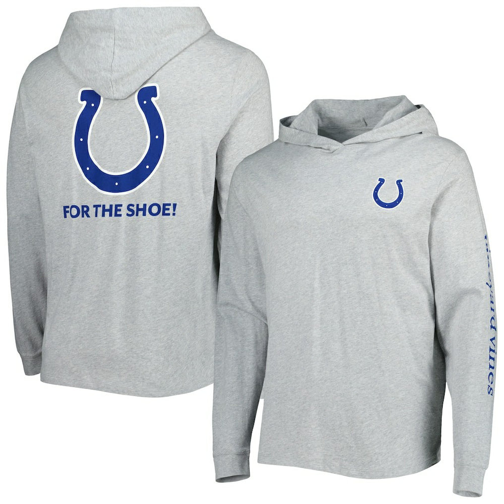 Indianapolis Colts Vineyard Vines Local Long Sleeve Hoodie T-Shirt Heathered Gray | NFL