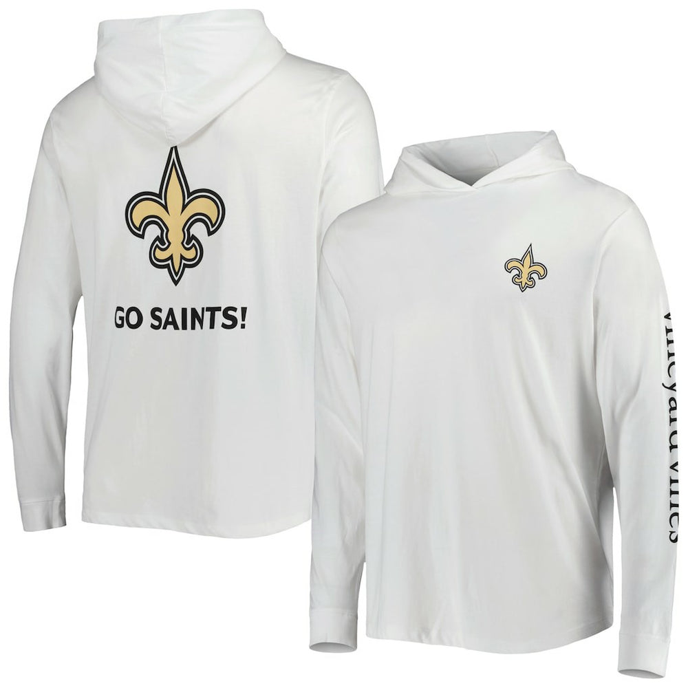New Orleans Saints Vineyard Vines Local Long Sleeve Hoodie T-Shirt White | NFL
