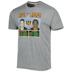 Ja'Marr Chase & Joe Burrow Cincinnati Bengals Homage Unisex NFL Jam Tri-Blend T-Shirt Heather Gray | NFL
