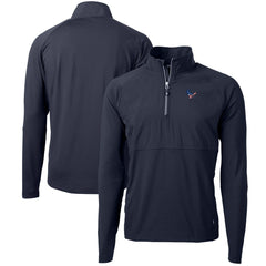 Houston Texans Cutter & Buck Adapt Eco Knit Hybrid Recycled Quarter-Zip Pullover Top Navy | NFL