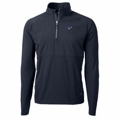 Houston Texans Cutter & Buck Adapt Eco Knit Hybrid Recycled Quarter-Zip Pullover Top Navy | NFL