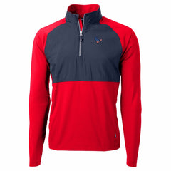 Houston Texans Cutter & Buck Adapt Eco Knit Hybrid Recycled Quarter-Zip Pullover Top Red | NFL