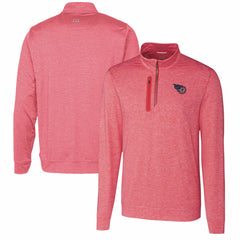 Tennessee Titans Cutter & Buck Stealth Quarter-Zip Pullover Top Heathered Cardinal | NFL