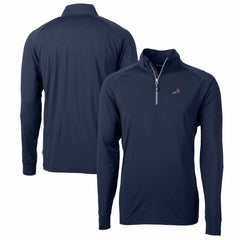 Detroit Lions Cutter & Buck Big & Tall Adapt Eco Knit Stretch Recycled Quarter-Zip Pullover Top Navy | NFL