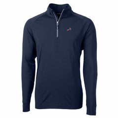 Detroit Lions Cutter & Buck Big & Tall Adapt Eco Knit Stretch Recycled Quarter-Zip Pullover Top Navy | NFL
