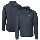 Kansas City Chiefs Cutter & Buck Big & Tall Mainsail Sweater Knit Half-Zip Pullover Jacket Heathered Navy | NFL