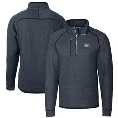 Kansas City Chiefs Cutter & Buck Big & Tall Mainsail Sweater Knit Half-Zip Pullover Jacket Heathered Navy | NFL