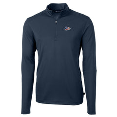 Kansas City Chiefs Cutter & Buck Big & Tall Virtue Eco Pique Recycled Quarter-Zip Jacket Navy | NFL