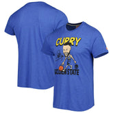 Stephen Curry Golden State Warriors Homage Player Caricature Tri-Blend T-Shirt Royal - NBA