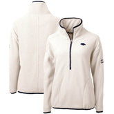 Baltimore Ravens Cutter & Buck Women's Americana Cascade Eco Sherpa Fleece Half-Zip Pullover Jacket Cream | NFL