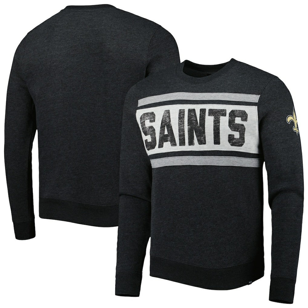 New Orleans Saints '47 Bypass Tribeca Pullover Sweatshirt Heathered Black | 47 brand