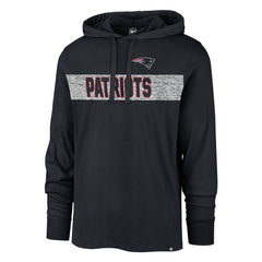 New England Patriots '47 Field Franklin Hooded Long Sleeve T-Shirt Navy | 47 brand