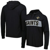New Orleans Saints '47 Field Franklin Hooded Long Sleeve T-Shirt Black | 47 brand