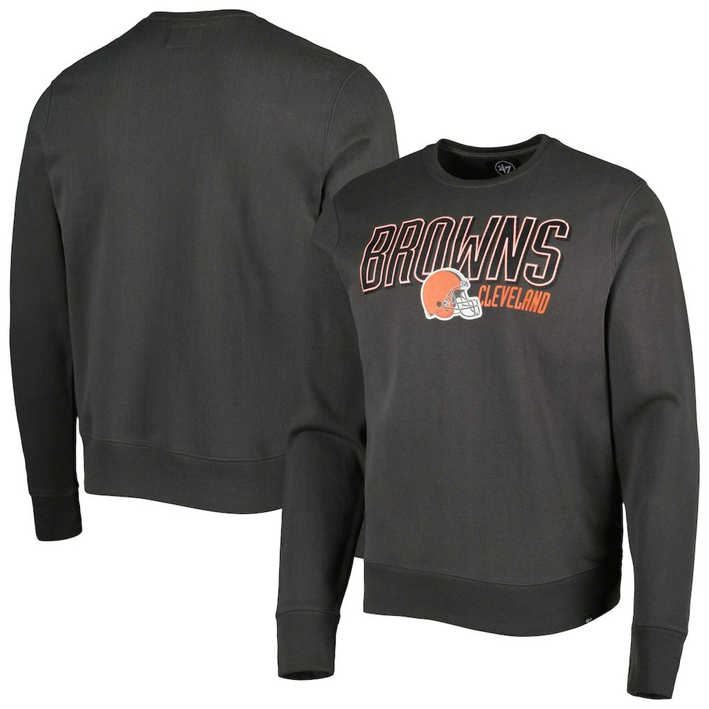 Cleveland Browns '47 Locked In Headline Pullover Sweatshirt Charcoal | 47 brand