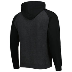 St. Louis Blues Mitchell & Ness Distressed Logo Raglan Pullover Hoodie - Heather Black - NHL