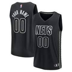 Brooklyn Nets Custom Fast Break Jersey Statement Edition Black - NBA