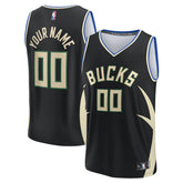 Milwaukee Bucks Custom Fast Break Jersey Statement Edition Black - NBA