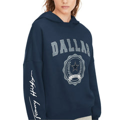Dallas Cowboys Tommy Hilfiger Women's Becca Dropped Shoulders Pullover Hoodie Navy | NFL