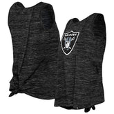 Las Vegas Raiders New Era Women's Space Dye Tie-Back Tank Top Black | NFL