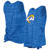 Los Angeles Rams New Era Women's Space Dye Tie-Back Tank Top Royal | NFL