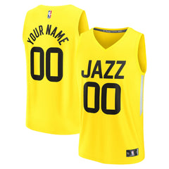Utah Jazz Youth Fast Break Replica Custom Jersey Icon Edition Yellow - NBA