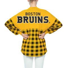 Boston Bruins Fanatics Women's Buffalo Check Long Sleeve T-Shirt - Gold - NHL