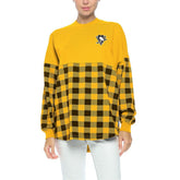 Pittsburgh Penguins Fanatics Women's Buffalo Check Long Sleeve T-Shirt - Gold - NHL