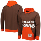Cleveland Browns Big Face 5.0 Pullover Hoodie Brown | Mitchell & Ness