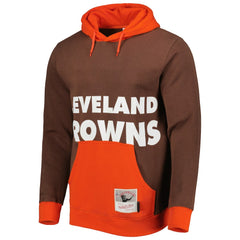 Cleveland Browns Big Face 5.0 Pullover Hoodie Brown | Mitchell & Ness