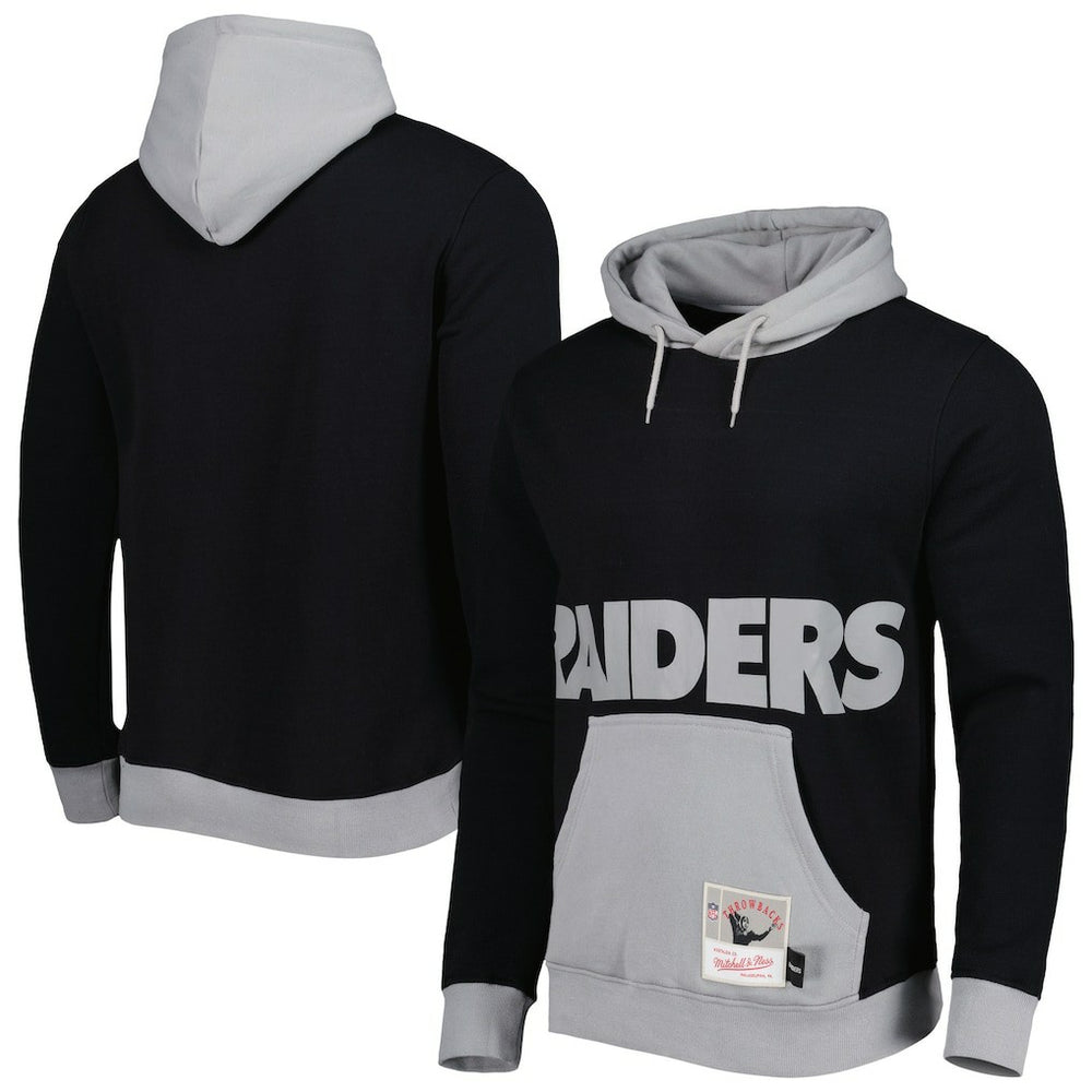 Las Vegas Raiders Big Face 5.0 Pullover Hoodie Black | Mitchell & Ness