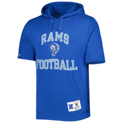 Los Angeles Rams Washed Short Sleeve Pullover Hoodie Royal | Mitchell & Ness