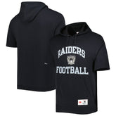 Las Vegas Raiders Washed Short Sleeve Pullover Hoodie Black | Mitchell & Ness