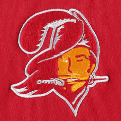 Tampa Bay Buccaneers Washed Short Sleeve Pullover Hoodie Scarlet | Mitchell & Ness