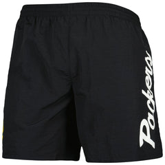 Green Bay Packers Team Essentials Nylon Shorts Black | Mitchell & Ness