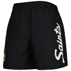 New Orleans Saints Team Essentials Nylon Shorts Black | Mitchell & Ness
