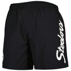 Pittsburgh Steelers Team Essentials Nylon Shorts Black | Mitchell & Ness