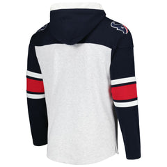 Houston Texans '47 Gridiron Lace-Up Pullover Hoodie Heather Gray | 47 brand