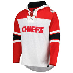 Kansas City Chiefs '47 Gridiron Lace-Up Pullover Hoodie Heather Gray | 47 brand