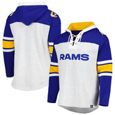 Los Angeles Rams '47 Gridiron Lace-Up Pullover Hoodie Heather Gray | 47 brand