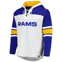 Los Angeles Rams '47 Gridiron Lace-Up Pullover Hoodie Heather Gray | 47 brand