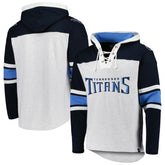 Tennessee Titans '47 Gridiron Lace-Up Pullover Hoodie Heather Gray | 47 brand