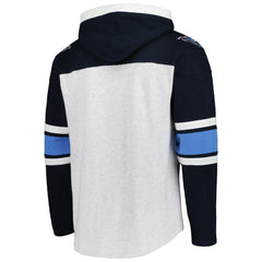 Tennessee Titans '47 Gridiron Lace-Up Pullover Hoodie Heather Gray | 47 brand