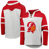 Tampa Bay Buccaneers '47 Historic Logo Gridiron Lace-Up Pullover Hoodie Heather Gray | 47 brand