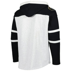 Pittsburgh Steelers '47 Historic Logo Gridiron Lace-Up Pullover Hoodie Heather Gray | 47 brand