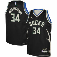 Giannis Antetokounmpo Milwaukee Bucks Jordan Brand Youth Swingman Jersey Statement Edition Black - NBA