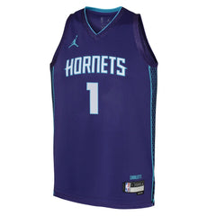 LaMelo Ball Charlotte Hornets Jordan Brand Youth Swingman Jersey Statement Edition Purple - NBA